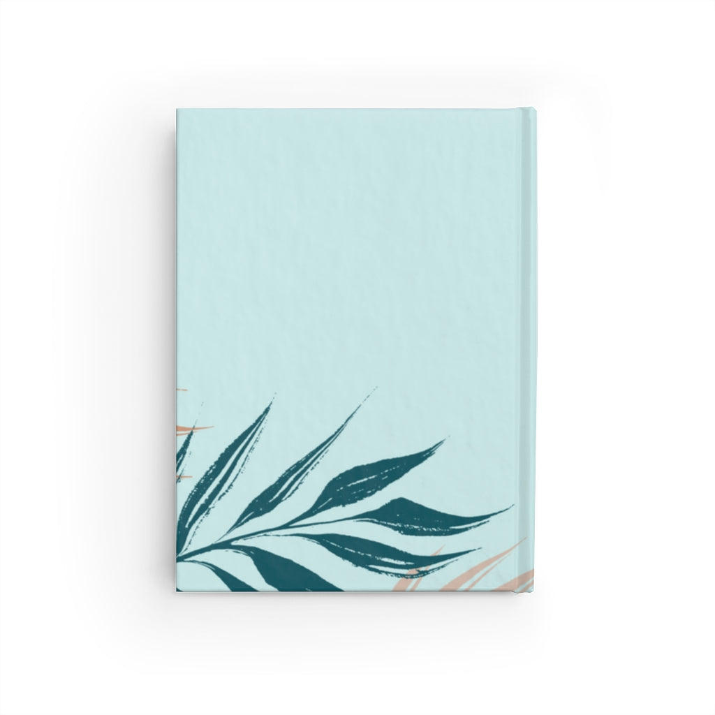 Meraki Paper - Bright Teal Palms Blank Journal - Back View