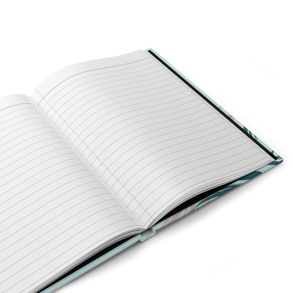 Meraki Paper - Bright Teal Palms Hardcover Journal - Open