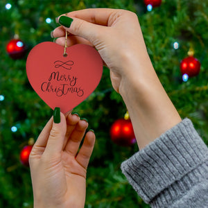 Meraki Paper - Ceramic Holiday Ornament - Merry Christmas - Heart - In Use