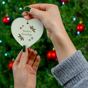 Meraki Paper - Ceramic Holiday Ornament - Season's Greetings - Heart - In Use