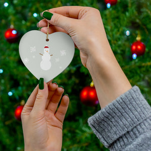 Meraki Paper - Ceramic Holiday Ornament - Snowman - Heart - In Use