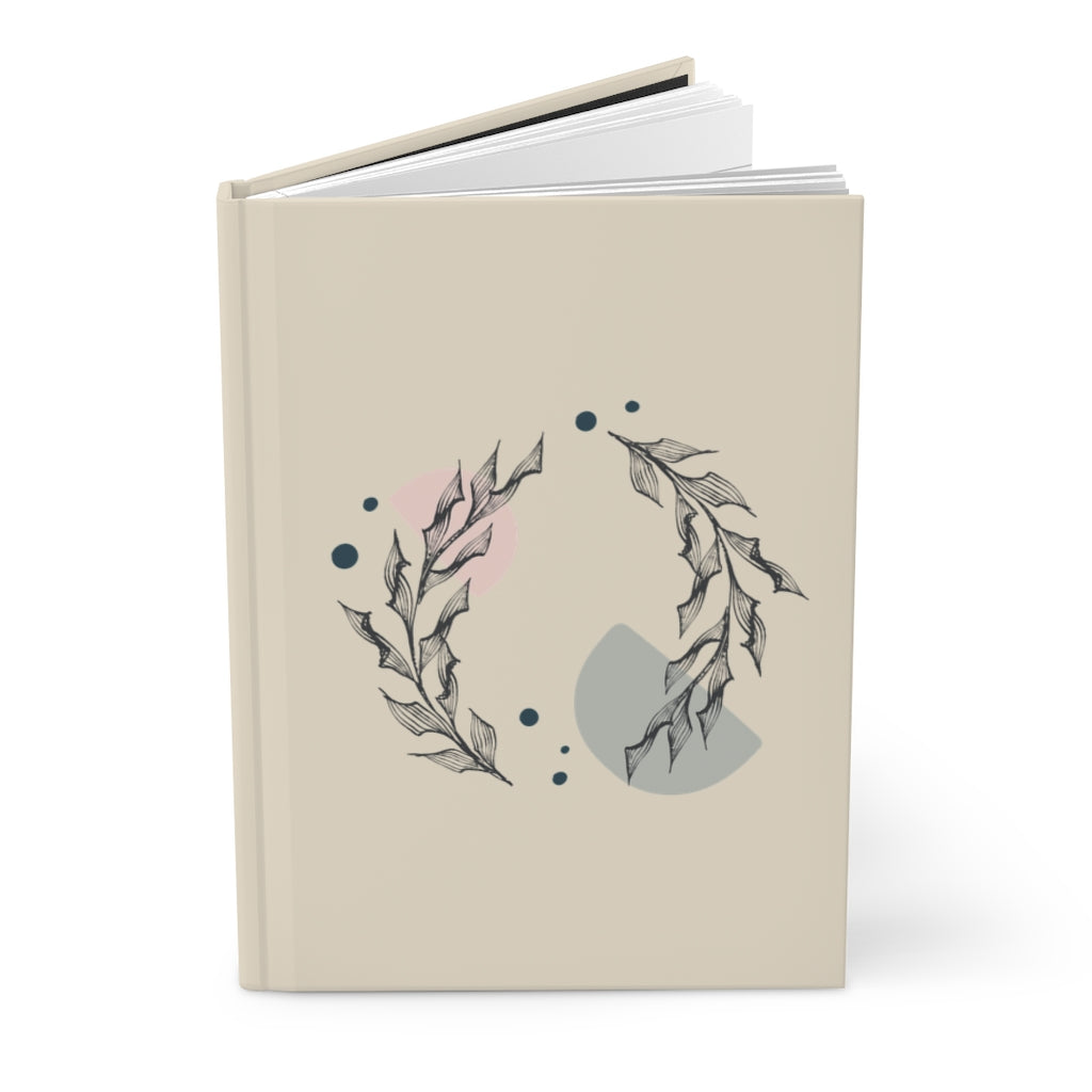 Meraki Paper - Circular Branches in Ecru Hardcover Journal - Standing Up