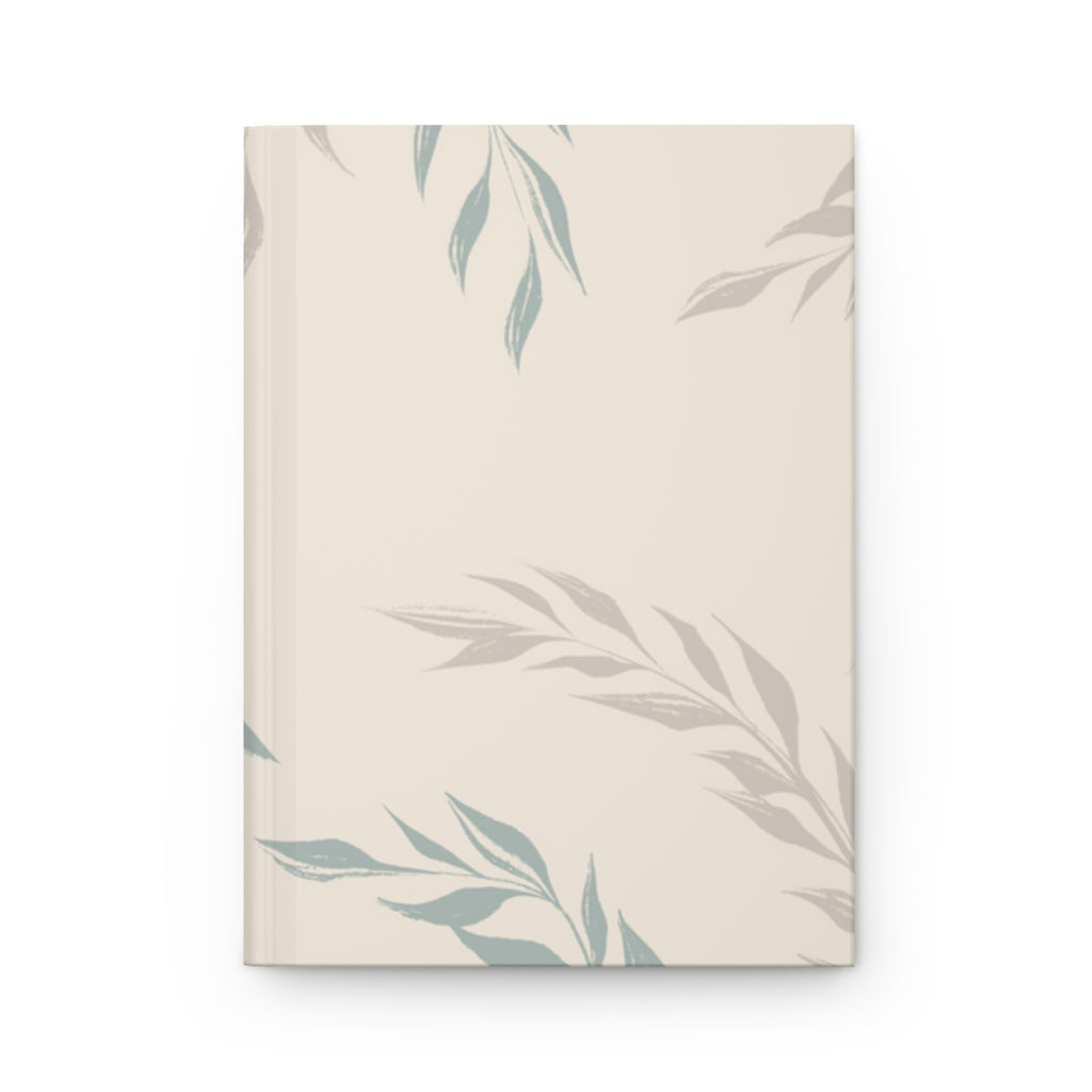 Meraki Paper - Ecru Windy Leaves Hardcover Journal - Front View