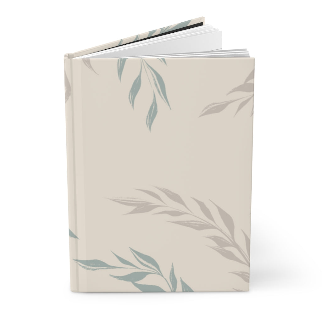 Meraki Paper - Ecru Windy Leaves Hardcover Journal - Standing Up
