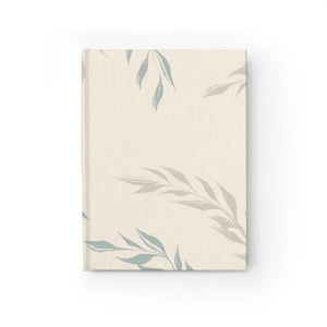 Meraki Paper - Ecru Windy Leaves Ruled Line Hardcover Journal - Front View