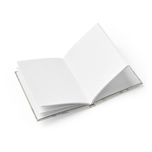 Meraki Paper - Ecru Windy Leaves Ruled Line Hardcover Journal - Open