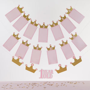 Meraki Paper - First Birthday Milestone Board & Cake Topper - Princess Party