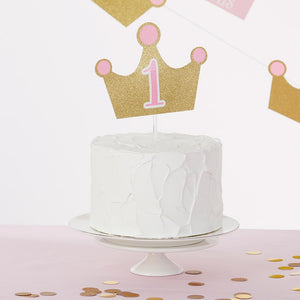 Meraki Paper - First Birthday Milestone Board & Cake Topper - Princess Party