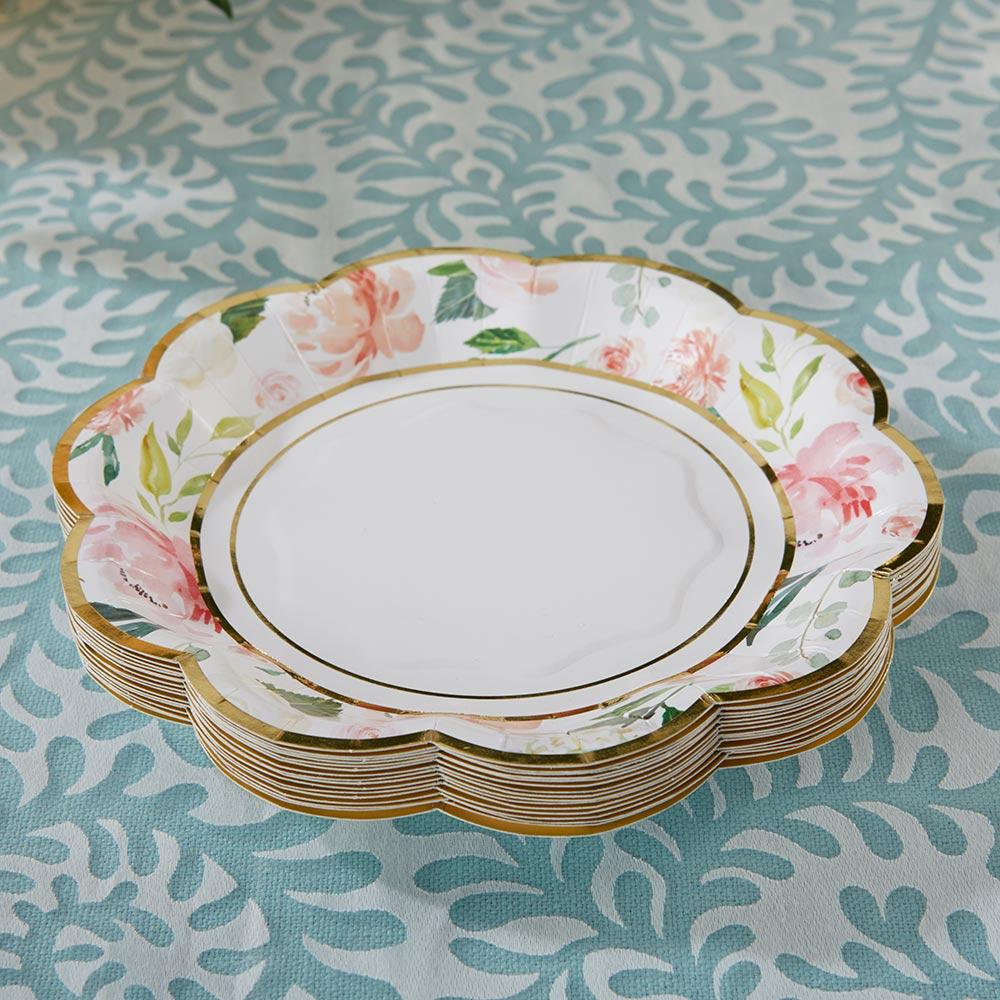 Meraki Paper - Floral Paper Plates - Set of 16