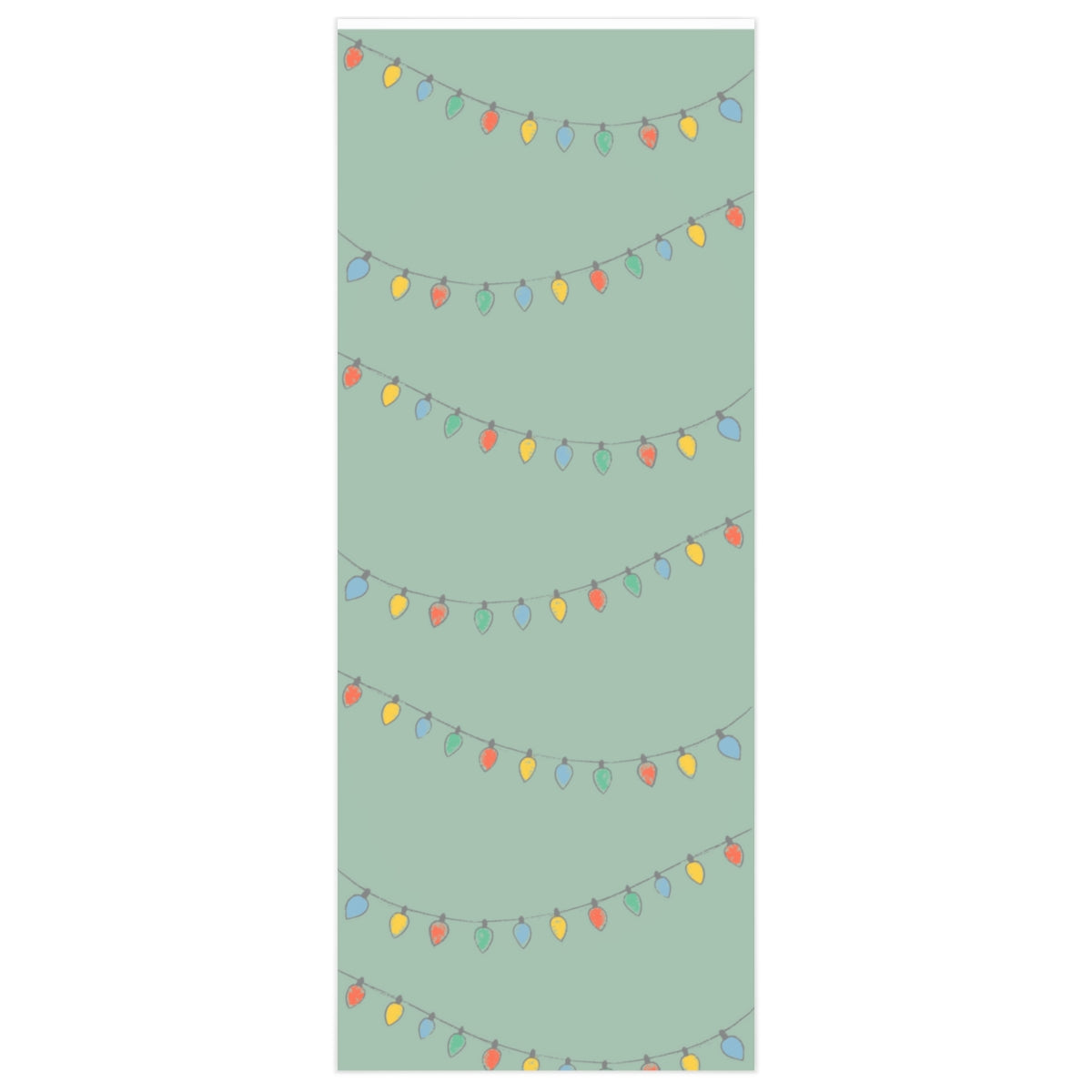 Meraki Paper - Green Holiday Wrapping Paper - Christmas Lights - 24x60