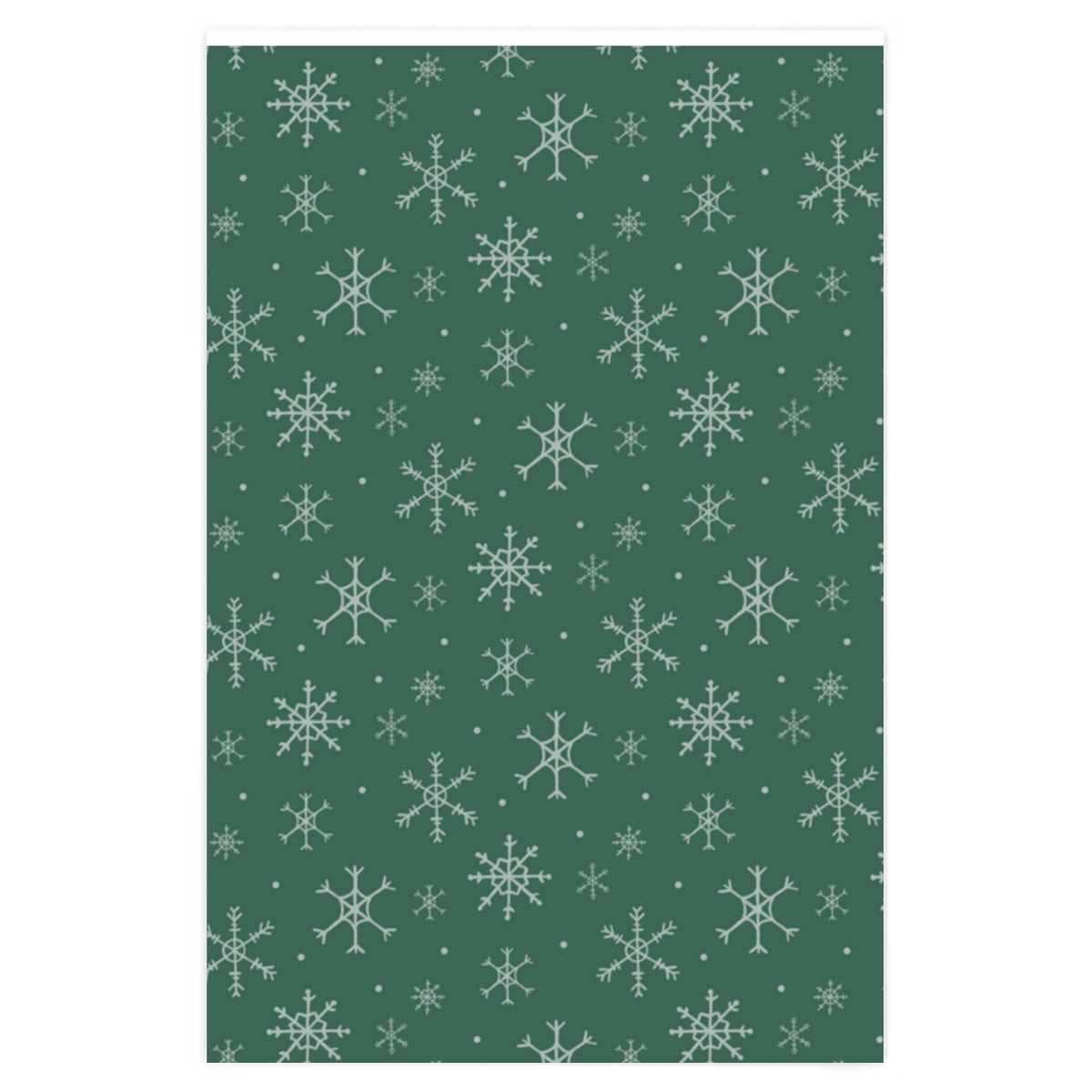 Meraki Paper - Green Holiday Wrapping Paper - Snowflakes - 24x36