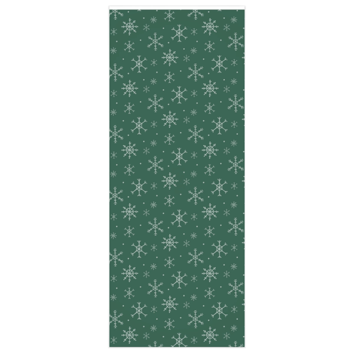 Meraki Paper - Green Holiday Wrapping Paper - Snowflakes - 24x60