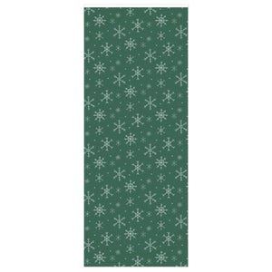 Meraki Paper - Green Holiday Wrapping Paper - Snowflakes - 24x60