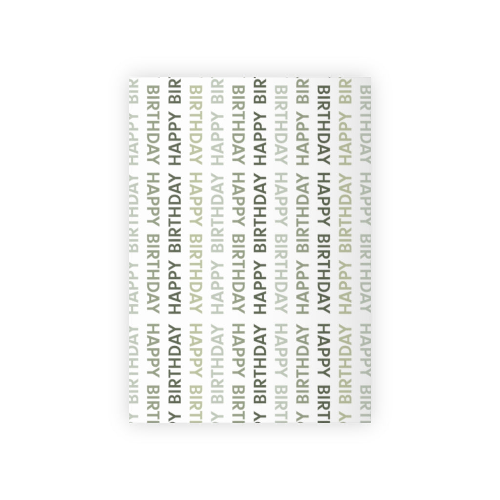 Meraki Paper - Happy Birthday Wrapping Paper Roll - Green - 28x39