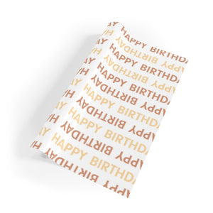 Meraki Paper - Happy Birthday Wrapping Paper Roll - Orange - Rolled Out