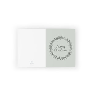 Meraki Paper - Holiday Greeting Cards - Black Merry Christmas Wreath - Flat View