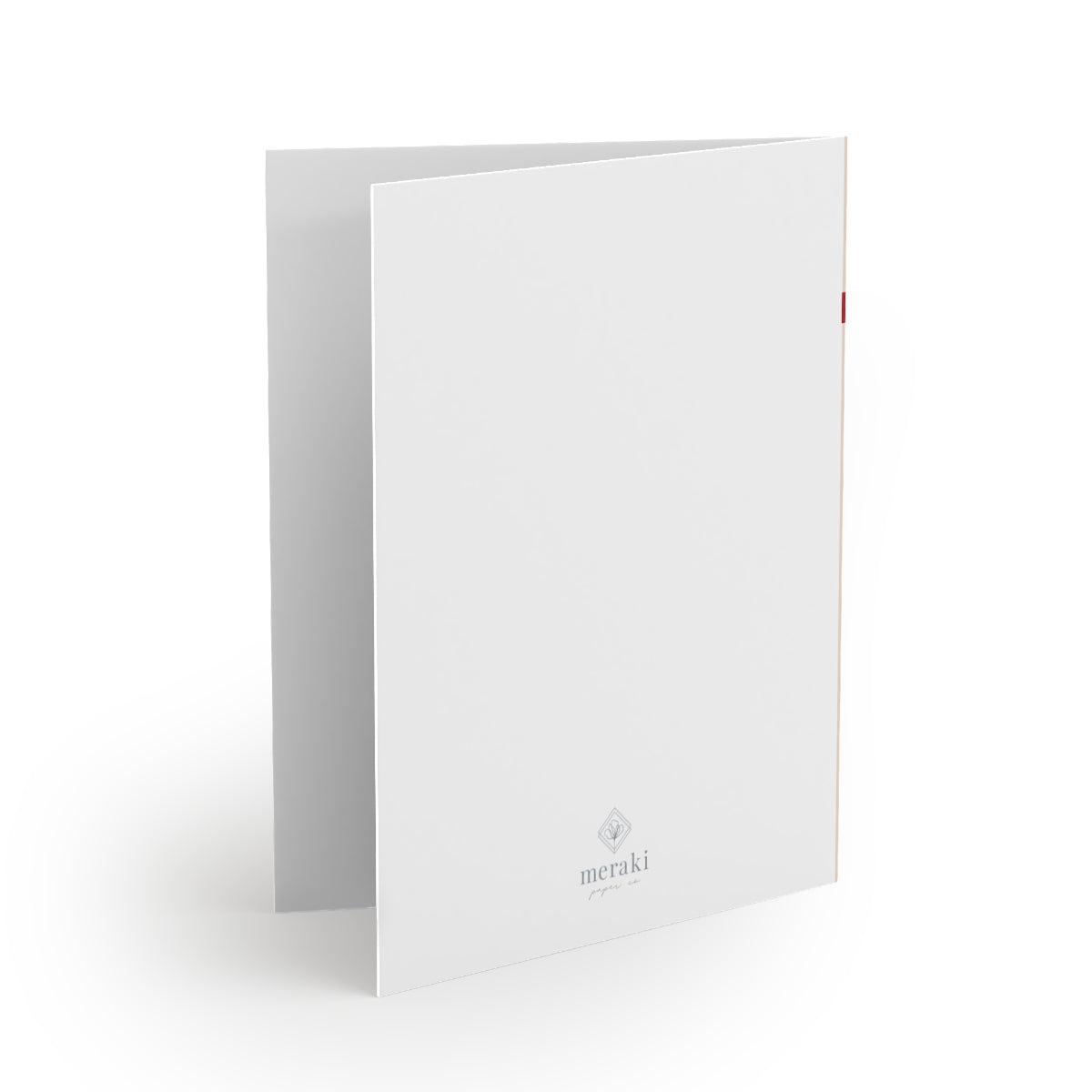 Meraki Paper - Holiday Greeting Cards - Christmas Bow - Back View