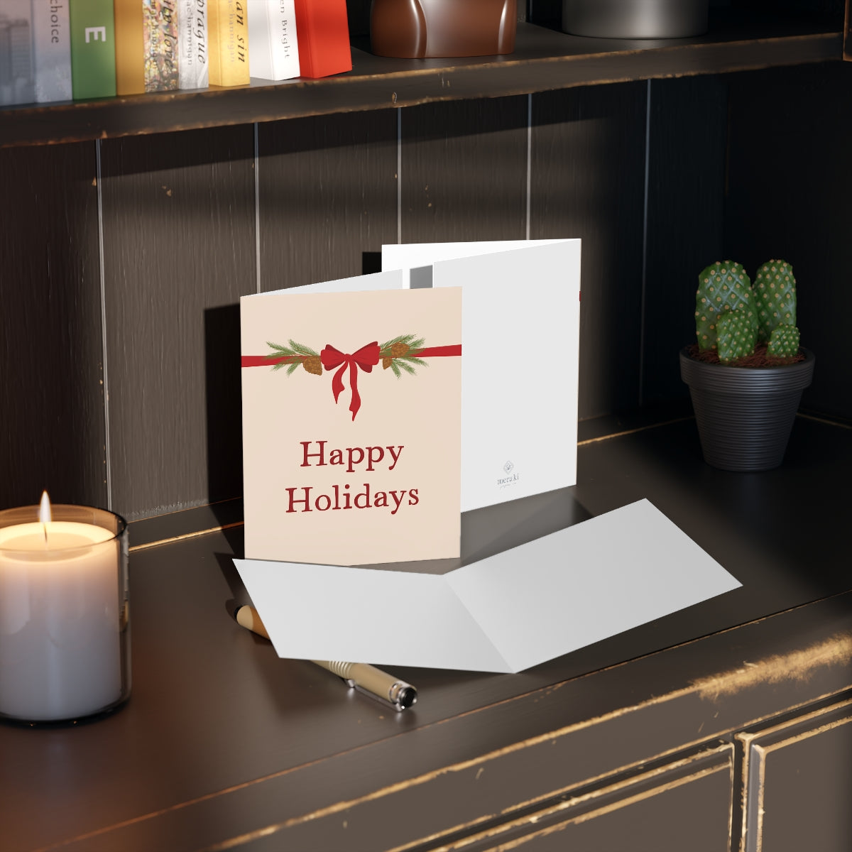 Meraki Paper - Holiday Greeting Cards - Christmas Bow - In Use