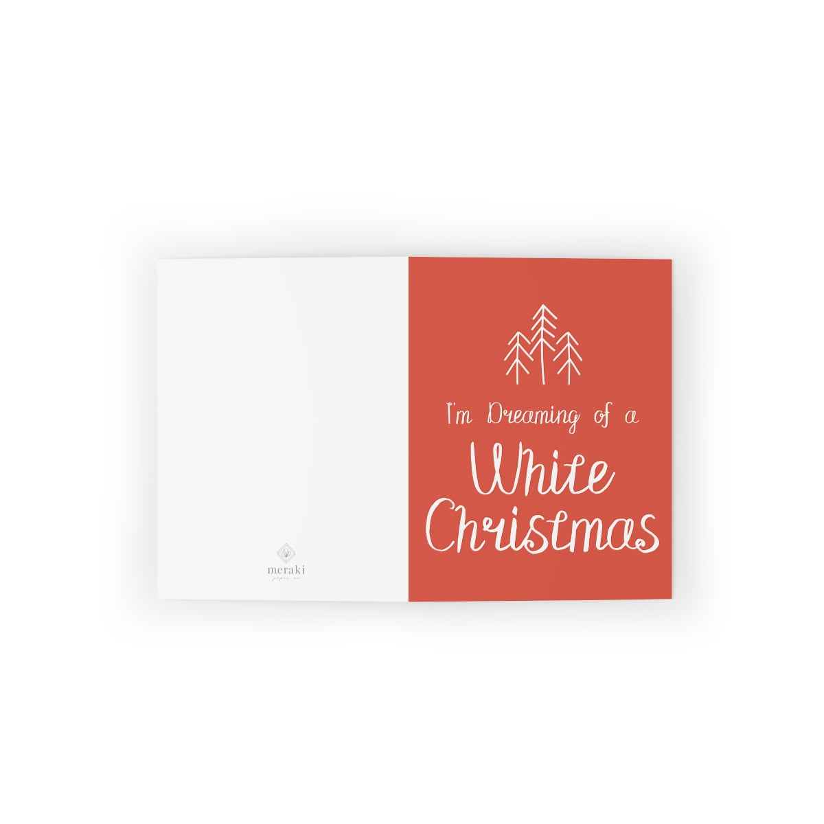 Meraki Paper - Holiday Greeting Cards - Dreaming of a White Christmas - Flat View