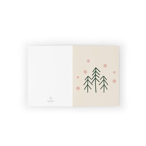 Meraki Paper - Holiday Greeting Cards - Evergreen Trees & Snowflakes - Flat View