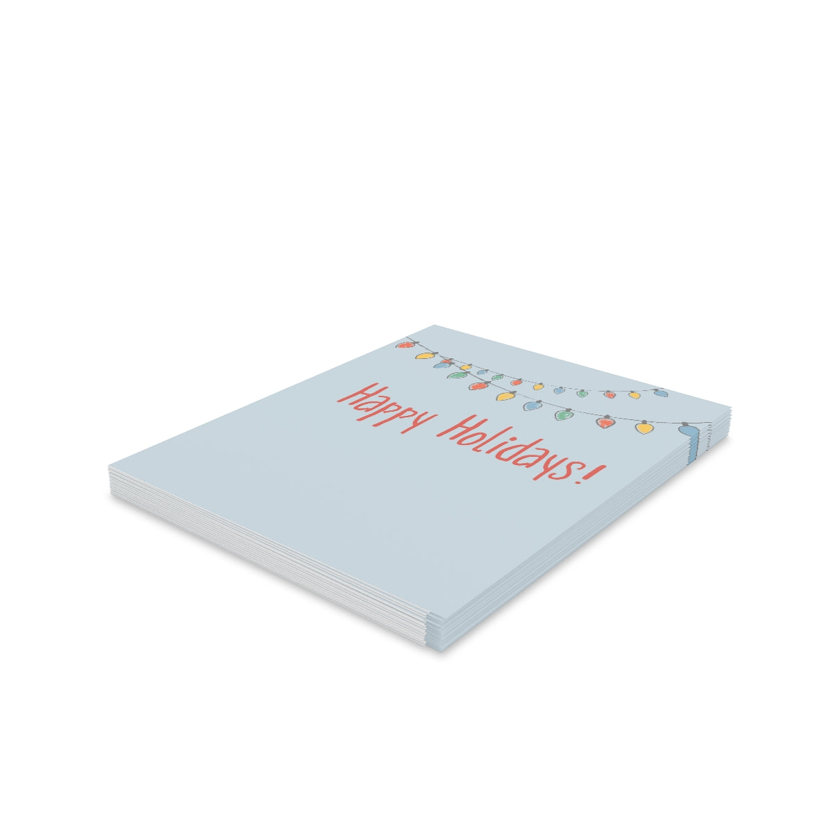 Meraki Paper - Holiday Greeting Cards - Happy Holidays Christmas Lights - Pack of 16