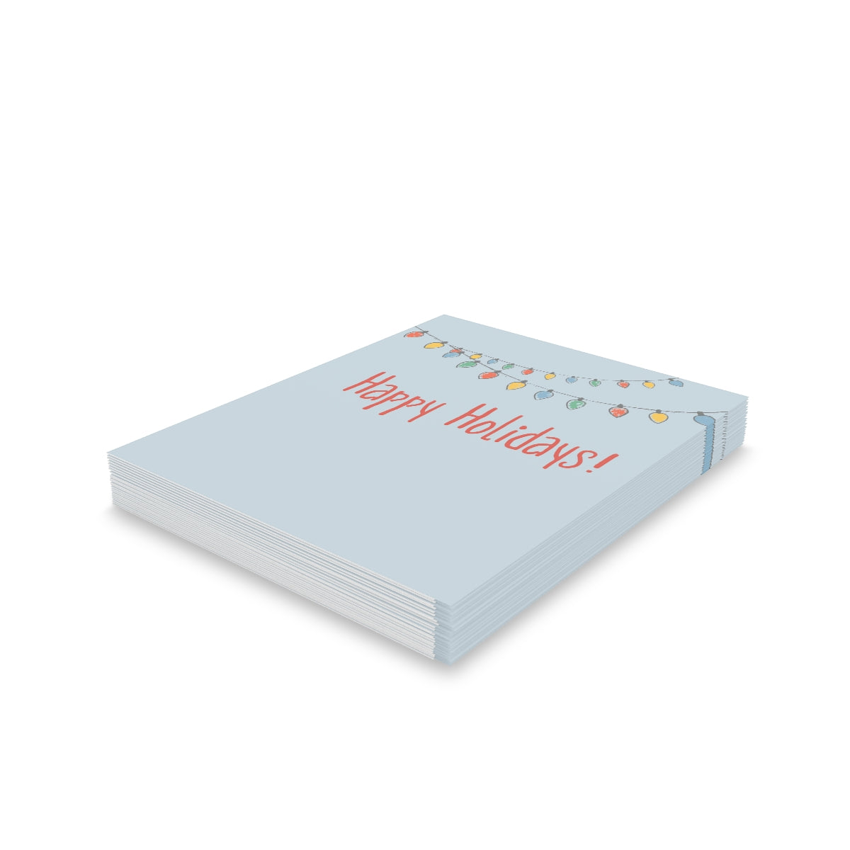 Meraki Paper - Holiday Greeting Cards - Happy Holidays Christmas Lights - Pack of 24