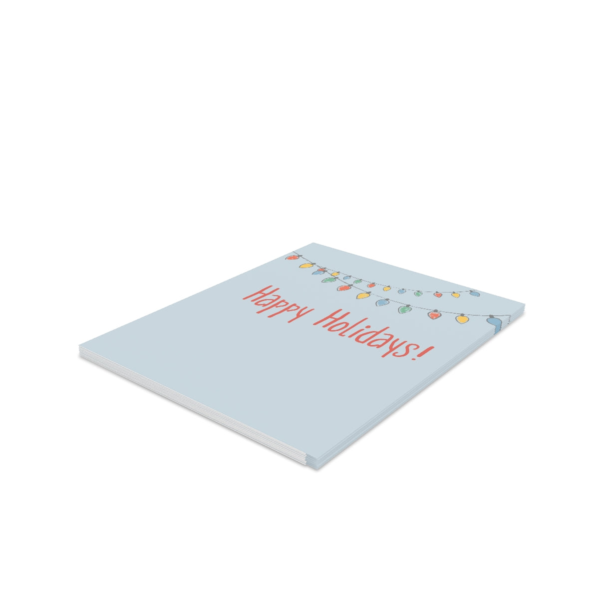 Meraki Paper - Holiday Greeting Cards - Happy Holidays Christmas Lights - Pack of 8