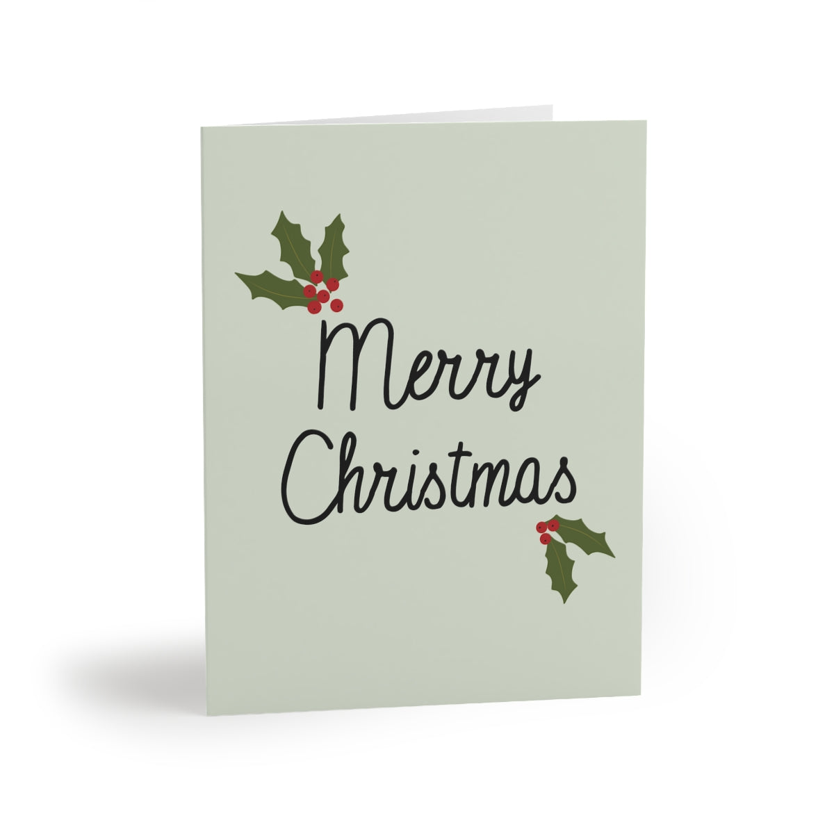 Meraki Paper - Holiday Greeting Cards - Holly Merry Christmas - Front View