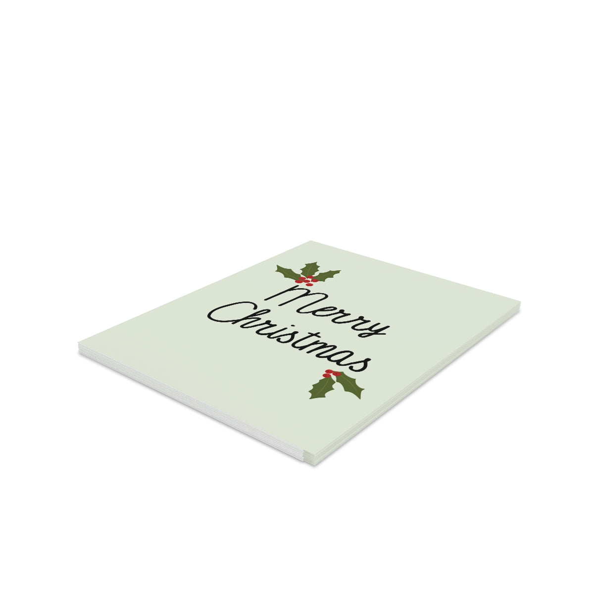 Meraki Paper - Holiday Greeting Cards - Holly Merry Christmas - Pack of 8