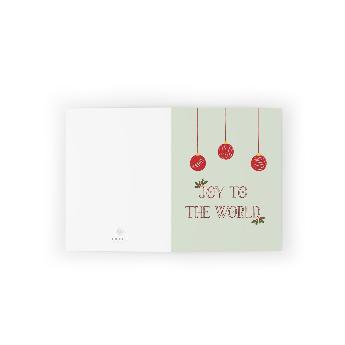 Meraki Paper - Holiday Greeting Cards - Joy to the World - Flat View