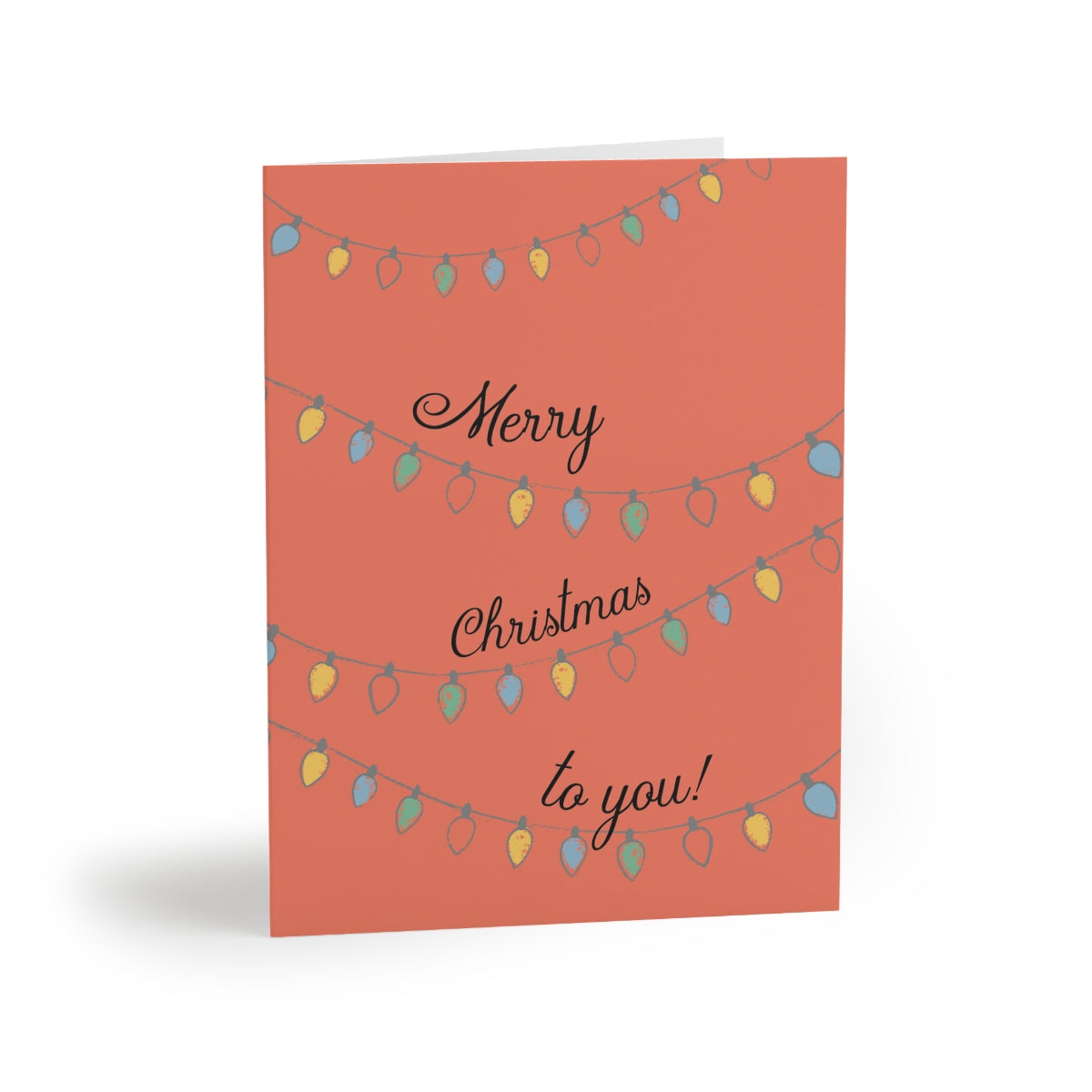 Meraki Paper - Holiday Greeting Cards - Merry Christmas Lights - Front View