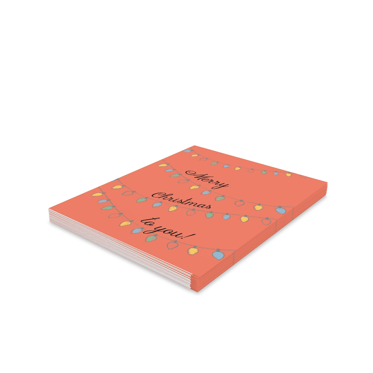 Meraki Paper - Holiday Greeting Cards - Merry Christmas Lights - Pack of 16