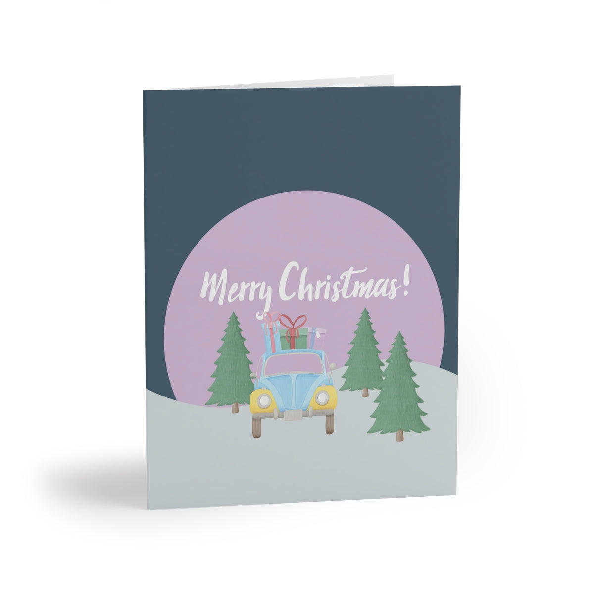 Meraki Paper - Holiday Greeting Cards - Merry Christmas Nighttime - Front View