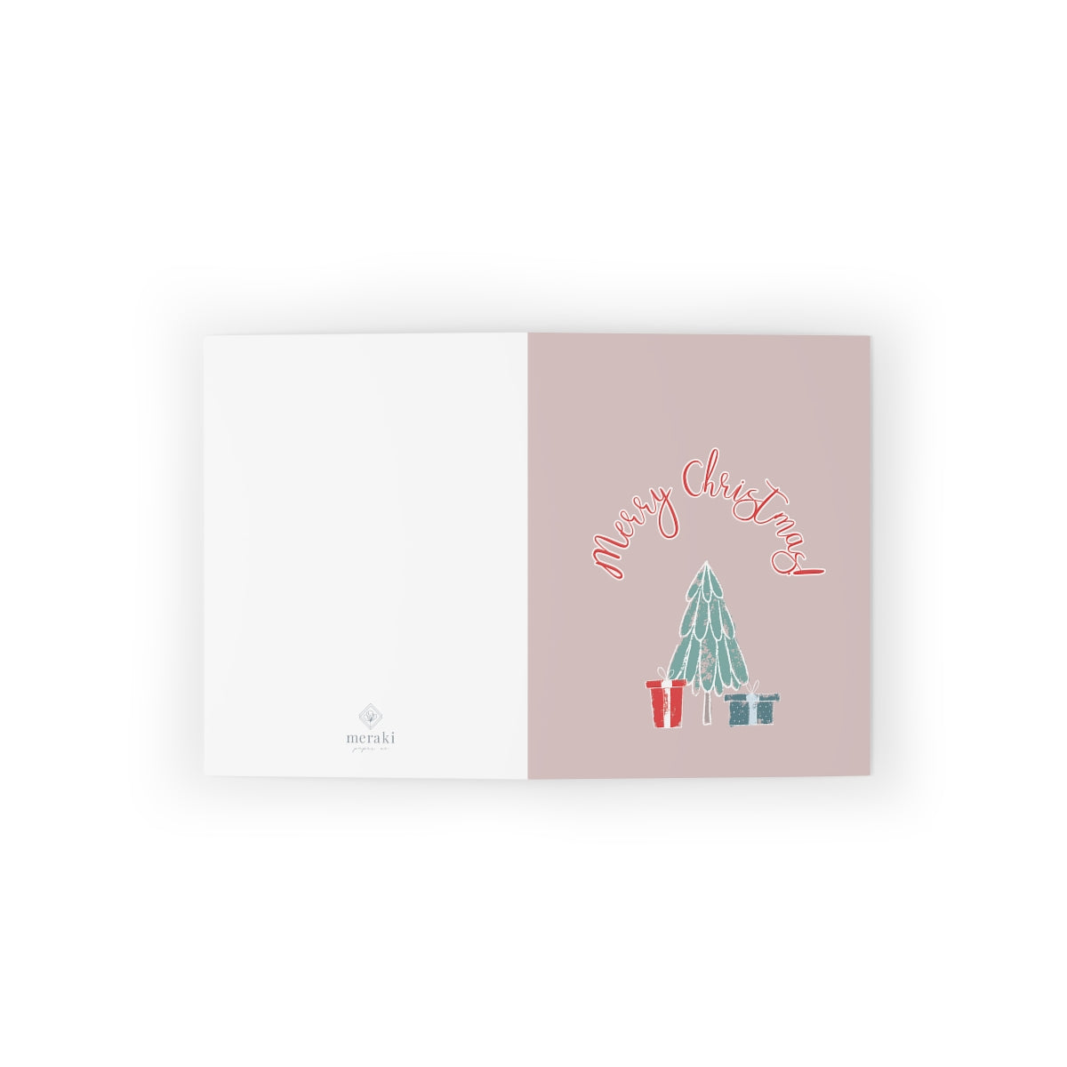 Meraki Paper - Holiday Greeting Cards - Merry Christmas Tree - Flat View