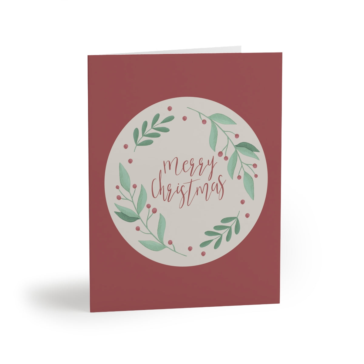 Meraki Paper - Holiday Greeting Cards - Merry Christmas Wreath - Front View