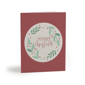 Meraki Paper - Holiday Greeting Cards - Merry Christmas Wreath - Front View