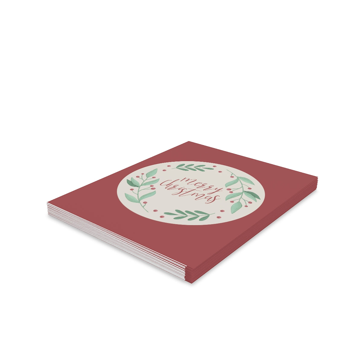 Meraki Paper - Holiday Greeting Cards - Merry Christmas Wreath - Pack of 16
