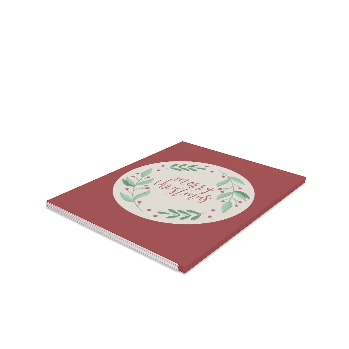 Meraki Paper - Holiday Greeting Cards - Merry Christmas Wreath - Pack of 8