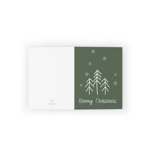 Meraki Paper - Holiday Greeting Cards - Merry Christmas & Evergreen Trees - Flat View