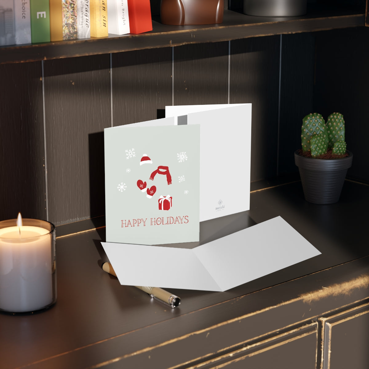 Meraki Paper - Holiday Greeting Cards - Red Happy Holidays - In Use