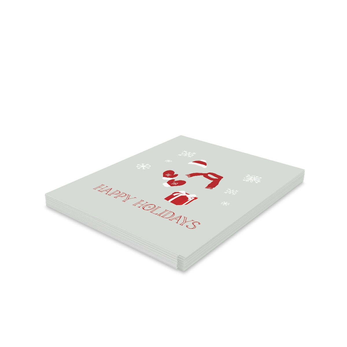 Meraki Paper - Holiday Greeting Cards - Red Happy Holidays - Pack of 16