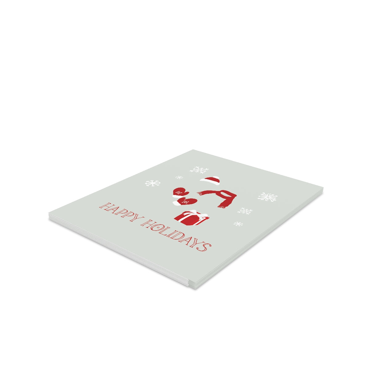 Meraki Paper - Holiday Greeting Cards - Red Happy Holidays - Pack of 8