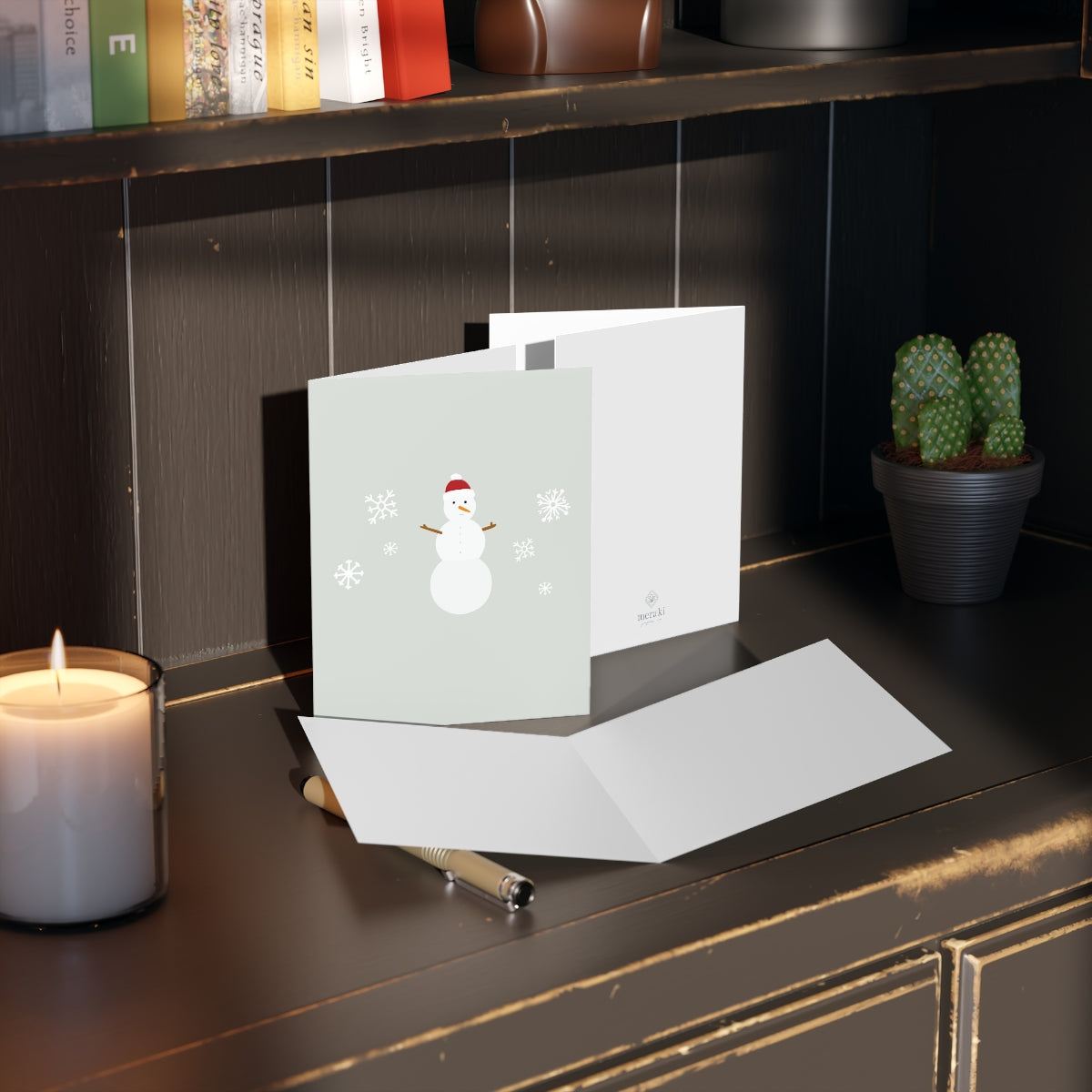 Meraki Paper - Holiday Greeting Cards - Snowman & Snowflakes - In Use