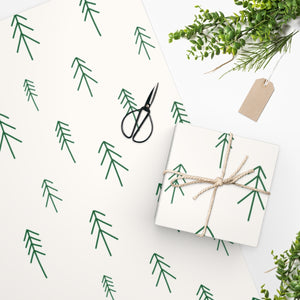 Holiday Wrapping Paper - Evergreen Forest - In Use