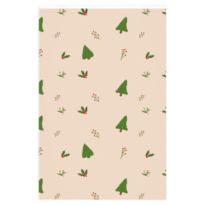 Meraki Paper - Holiday Wrapping Paper - Holly Trees - 24x36