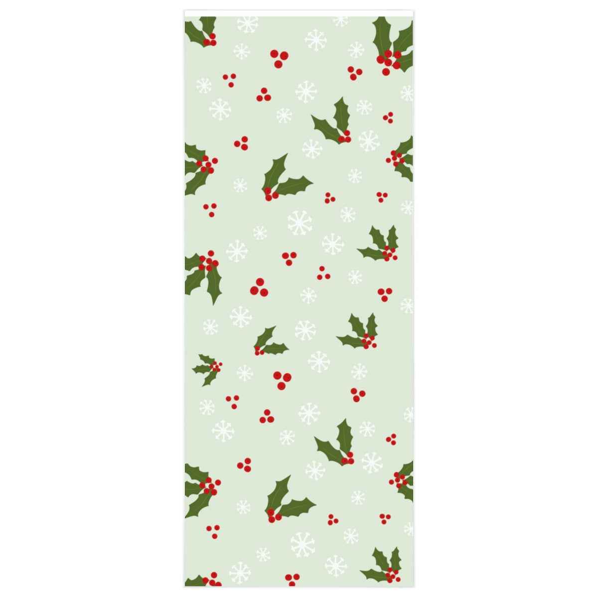 Meraki Paper - Holiday Wrapping Paper - Holly &amp; Snowflakes - 24x60