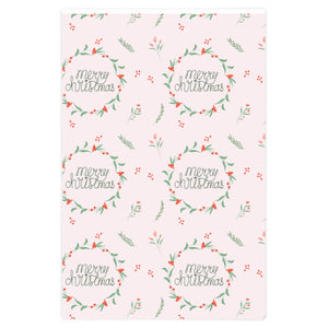 Meraki Paper - Holiday Wrapping Paper - Merry Christmas Wreaths - 24x36