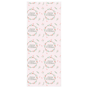 Meraki Paper - Holiday Wrapping Paper - Merry Christmas Wreaths - 24x60