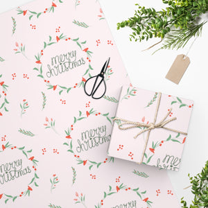 Meraki Paper - Holiday Wrapping Paper - Merry Christmas Wreaths - In Use