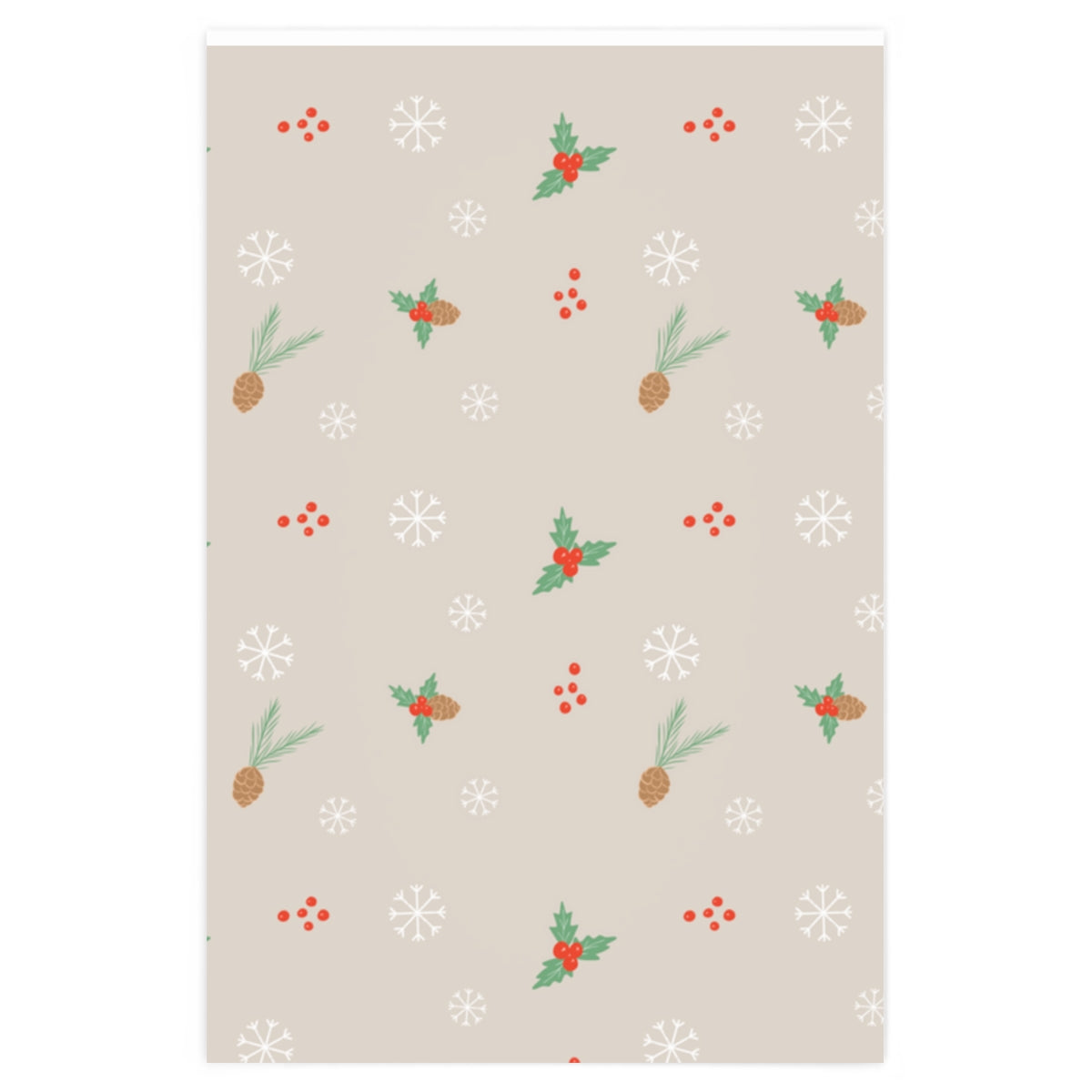 Meraki Paper - Holiday Wrapping Paper - Pinecones &amp; Snowflakes - 24x36